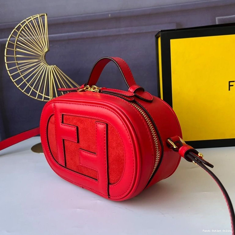 Affordable Leather Camera Red In Fendi Calf O'Lock Case Mini 0725